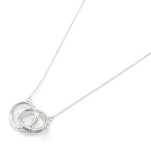Tiffany Co Double Circle Necklace White Gold Silver